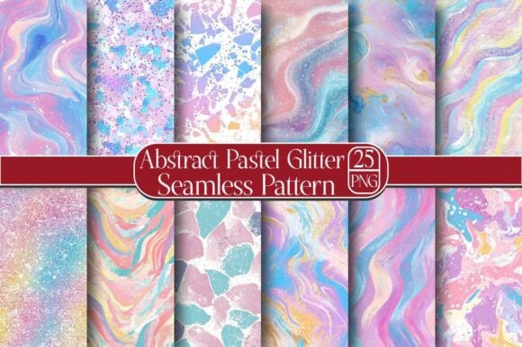 Abstract Pastel Glitter Seamless Pattern