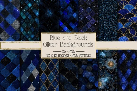 Blue and Black Glitter Backgrounds: A Versatile Design Resource for Creators and Businesses