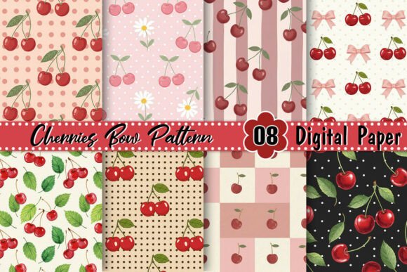 Cherries Bow Pattern: A Versatile Design for Creative Projects