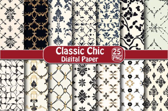 Classic Chic Digital Paper: A Versatile Design Resource for Creative Projects