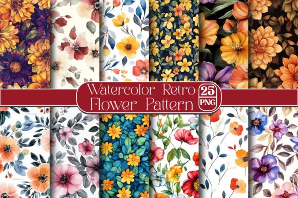 Discover the Charm of Watercolor Retro Flower Pattern