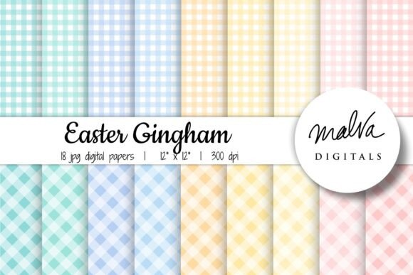 Easter Colors Gingham: A Versatile Digital Paper Pack for Creative Projects