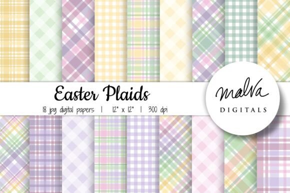 Easter Plaids and 18 Easter Plaids Digital Paper Pack: A Creative Springtime Resource