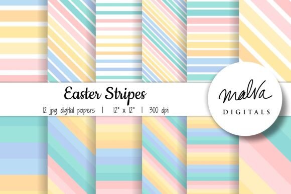 Easter Stripes Digital Papers