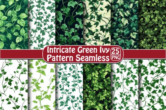 Intricate Green Ivy Pattern Seamless