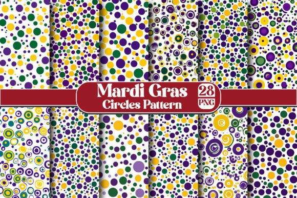 Mardi Gras Circles Pattern PNG: A Vibrant Design for Creative Projects