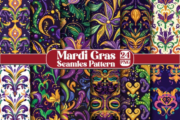 Mardi Gras Seamless Pattern, Png: A Versatile Design for Creative Projects