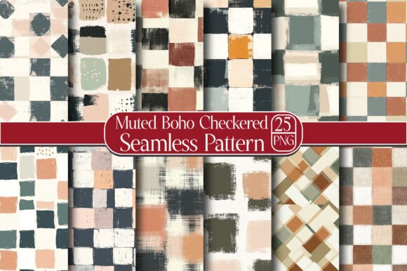 Muted Boho Checkered Seamless Pattern: A Versatile Design for Creative and Practical Use