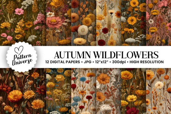 Native Autumn Wildflowers Digital Paper: A Versatile Resource for Creative Projects