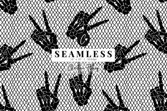 Seamless Skeleton Hand Lace Pattern: A Halloween Design Essential