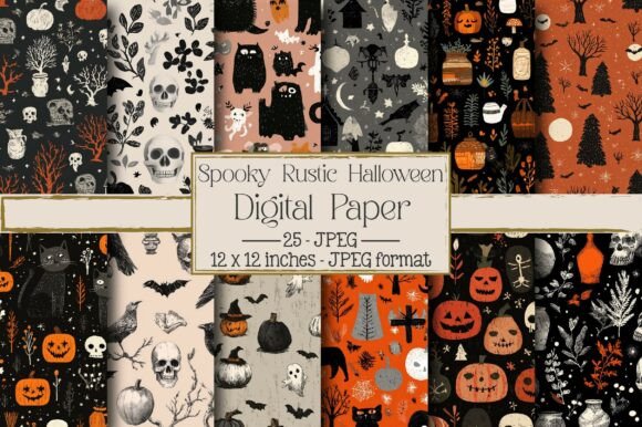 Spooky Rustic Halloween Digital Paper: A Versatile Tool for Creative Projects