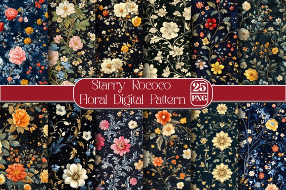 Starry Rococo Floral Digital Pattern: A Strategic Design for Creative and Business Success