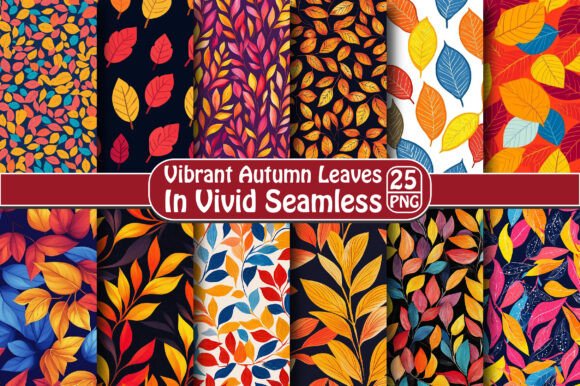 Vibrant Autumn Leaves in Vivid Seamless