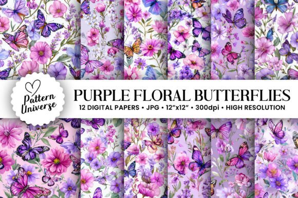 Watercolor Purple Floral Butterfly Paper: A Versatile Creative Resource